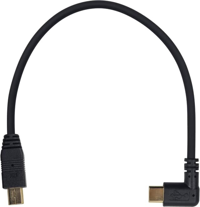 Detalle 2 de Duttek câble USB-C 90° vers Mini USB (Mini B) mâle, 26 cm