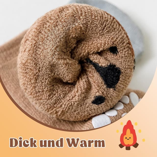 Detalle 1 de SockWaddles Stoppersocken Kinder & Baby – 5 Paar ABS Antirutschsocken aus Baumwolle (Jungen & Mädchen Crew)