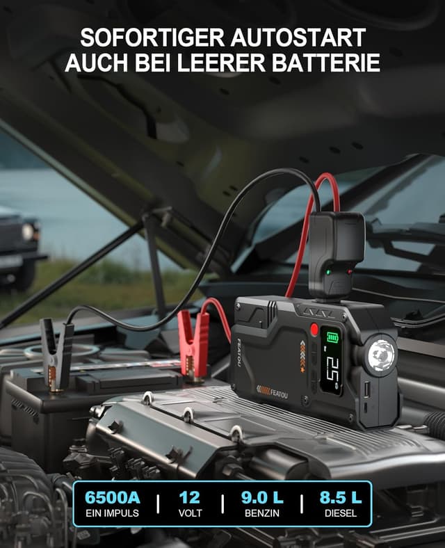 Detalle 2 de Starthilfe Powerbank 6500A mit Kompressor
