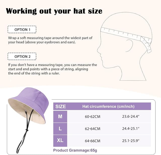 Detalle de Xnova Fischerhut Damen reversibel – faltbarer Bucket Hat aus Baumwolle mit breiter Krempe und UV-Schutz