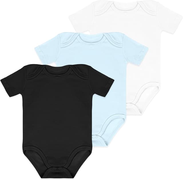 Detalle de Vicloon Body neonato e neonata in cotone 100%, set 3 o 5 pezzi con apertura comoda (unisex 0–12 mesi)
