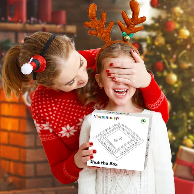 Detalle 2 de VingaHouse Shut the Box Game for 4 Players (wooden family travel dice board game)