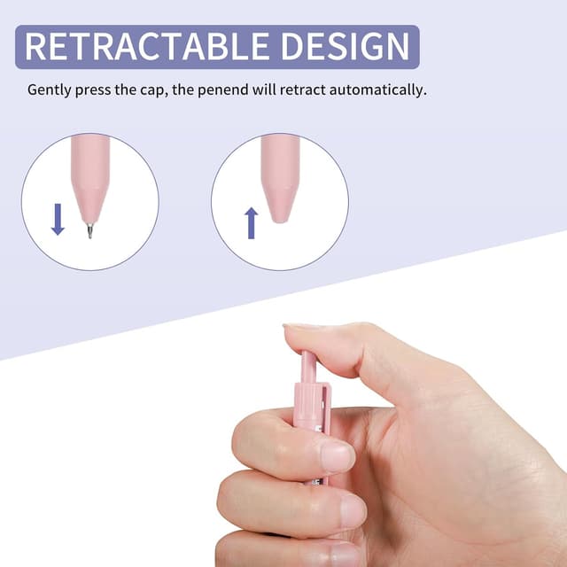 Detalle de D dDraw 10 Pack 0.5mm Retractable Gel Pens (Black Ink)