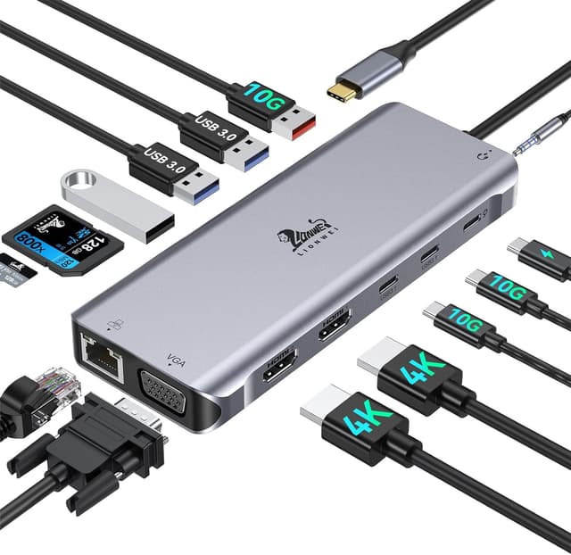 Detalle de USB-C Dockingstation Dual HDMI 4K mit PD 100 W