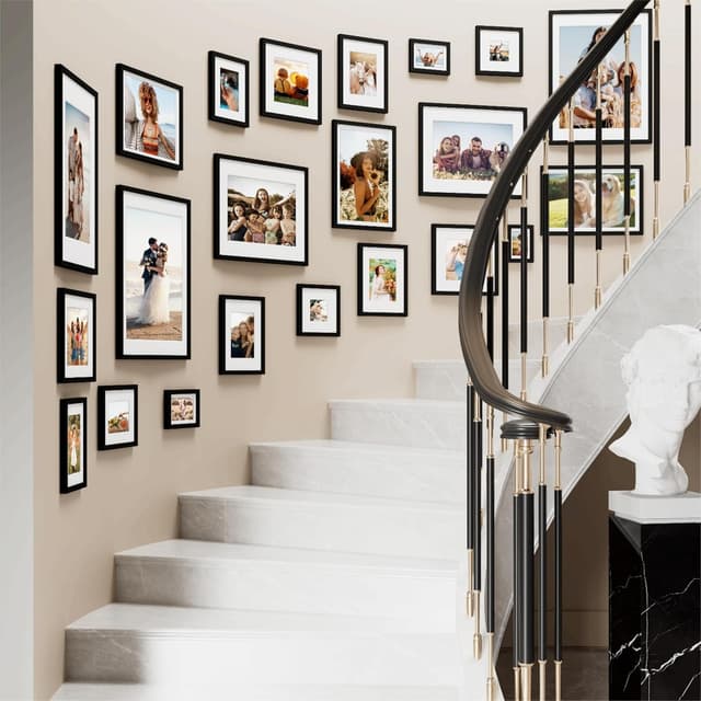 Detalle 2 de decorUhome 11x14 Picture Frame (Black) for 8x10 Photos with Mat or 11x14 Without Mat, Wall-Mount, 1 Pack