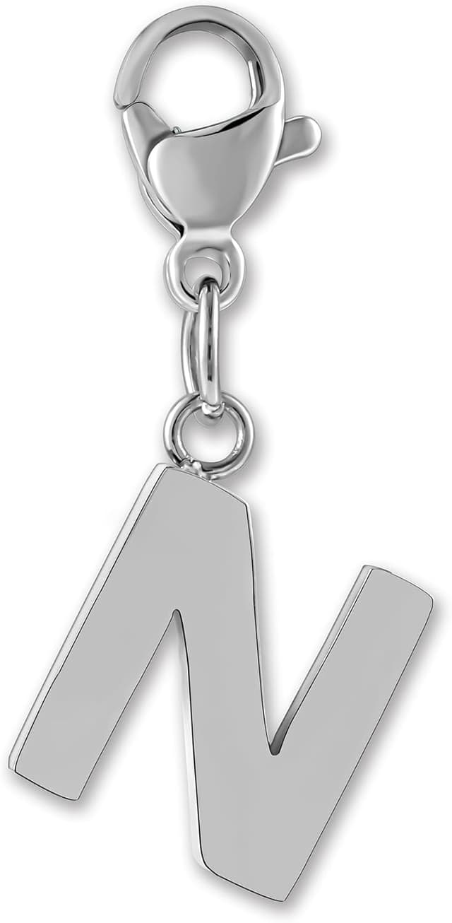 Detalle de Ciondolo a lettera GD GOOD.designs in acciaio inox con chiusura a moschettone