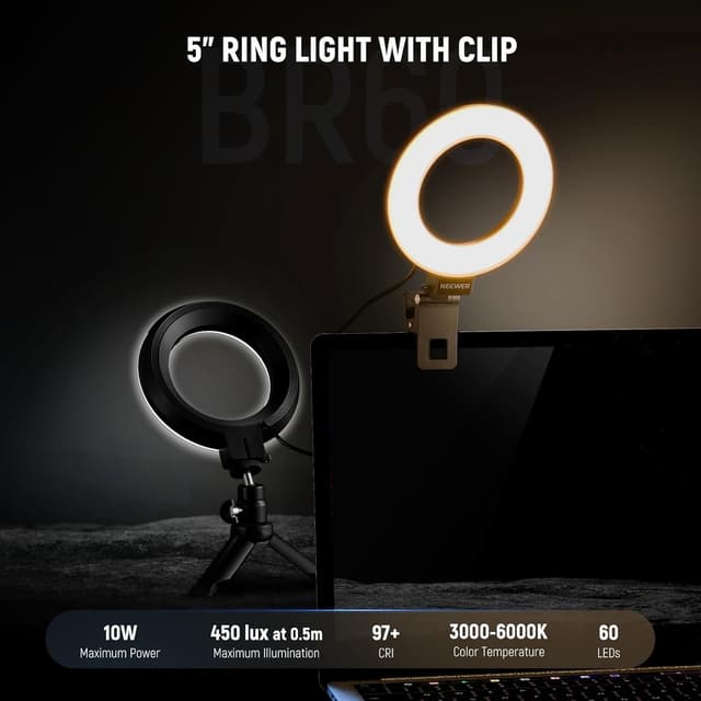 Detalle de NEEWER BR60 5 inch ring light 2 pack