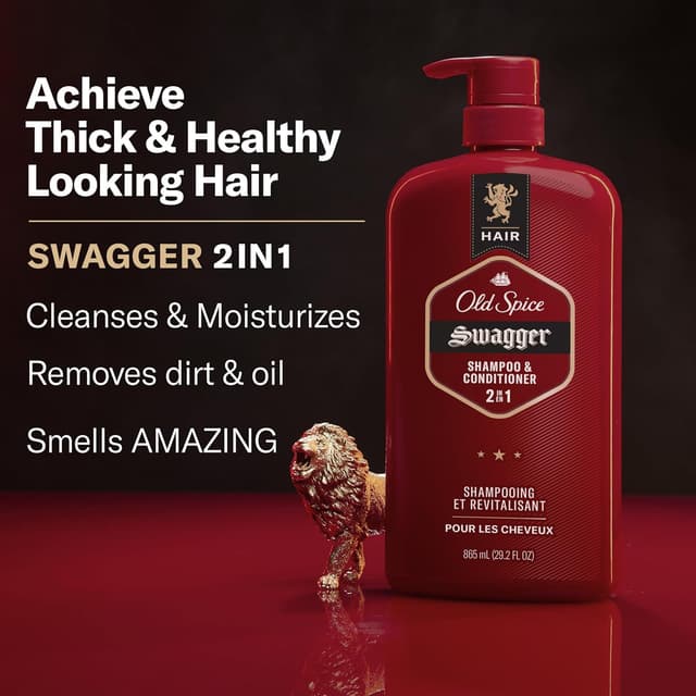 Detalle 2 de Old Spice Swagger 2-in-1 Shampoo and Conditioner Set, Cedarwood Lime, 29.2 Fl Oz