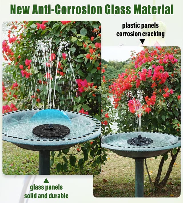 Detalle de SZMP Solar-Teichpumpe Springbrunnen mit Glas-Solarkollektor, 7 Düsen & 4 Fixrohren