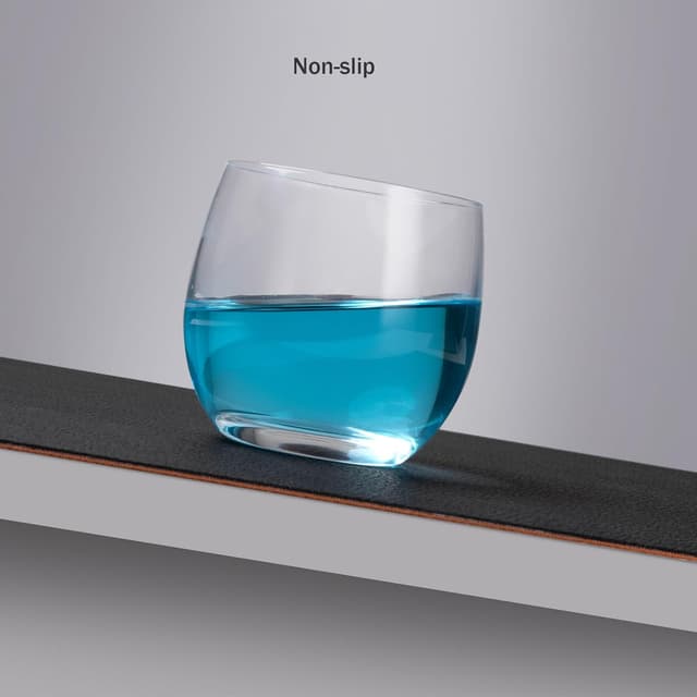 Detalle de Myir JUN Tischsets aus Kunstleder (PVC) mit Untersetzern, doppelseitig, abwaschbar – Set mit 6, Schwarz/Orange