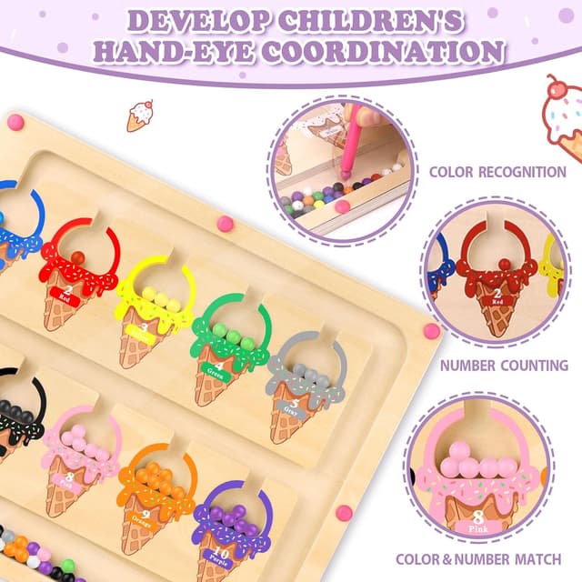 Thumbnail 4 de Konijiwa Montessori Magnetic Colour & Number Maze 3 🎲