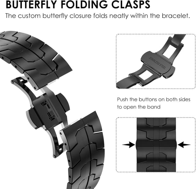 Detalle de KADES Bracelet en acier inoxydable pour Galaxy Watch Ultra 47 mm (2024/2025)