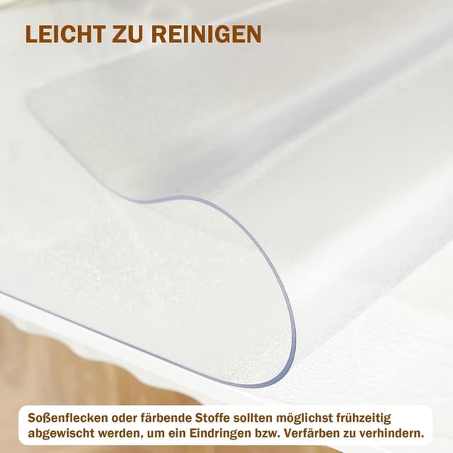 Thumbnail 6 de Royhom transparente Tischfolie 90 x 150 cm (PVC) als Tischschutz, blasenfrei und matt auf der Unterseite
