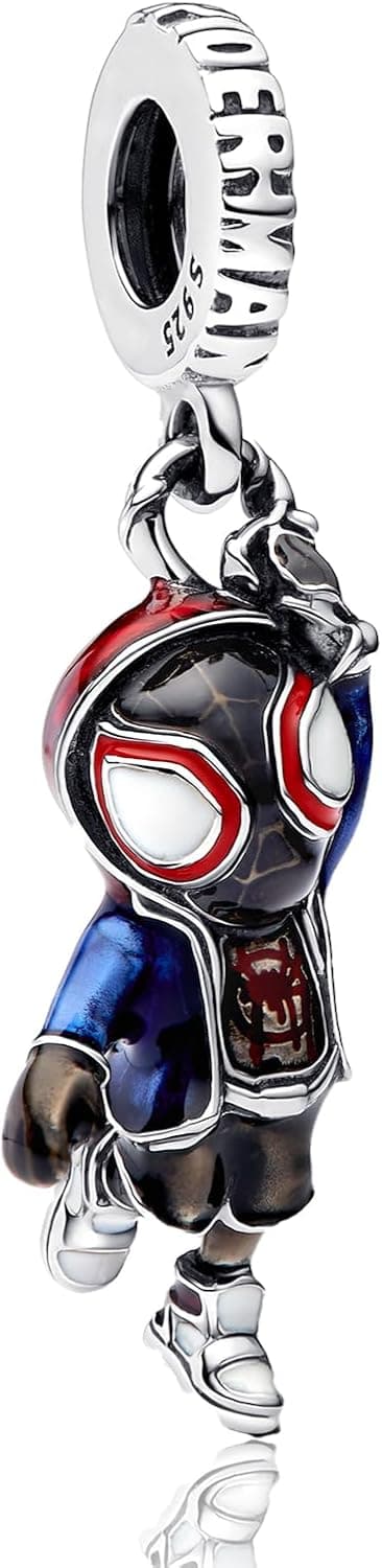 Detalle de HAEPIAR charm in argento sterling 925 con ciondolo “mostro” verde per bracciale o collana