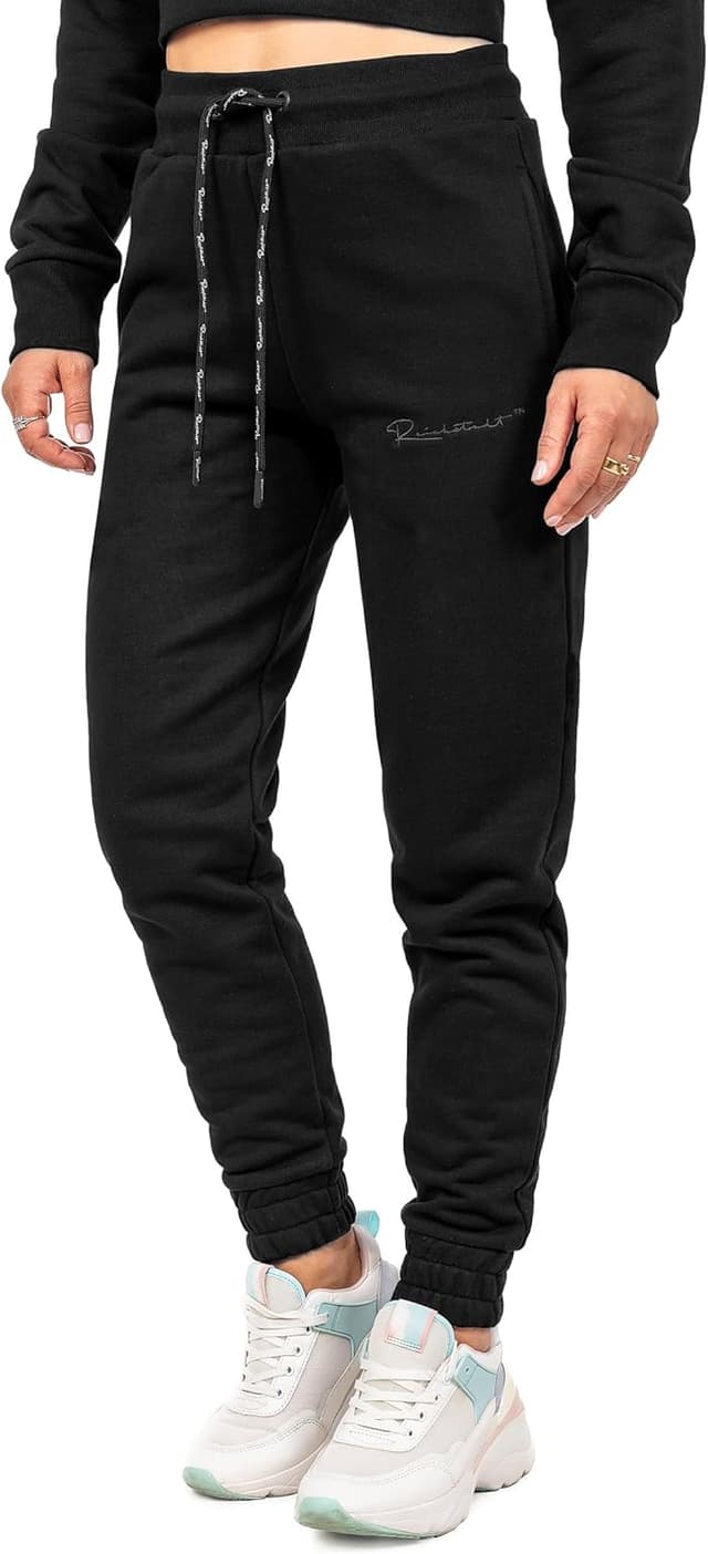 Detalle de Reichstadt Pantaloni da Jogging Donna in Cotone slim fit con coulisse e tasca posteriore