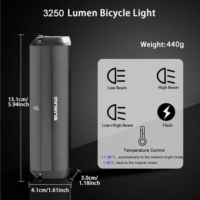 Thumbnail 1 de Super Bright 6LED Rechargeable Bike Light 3250 lm