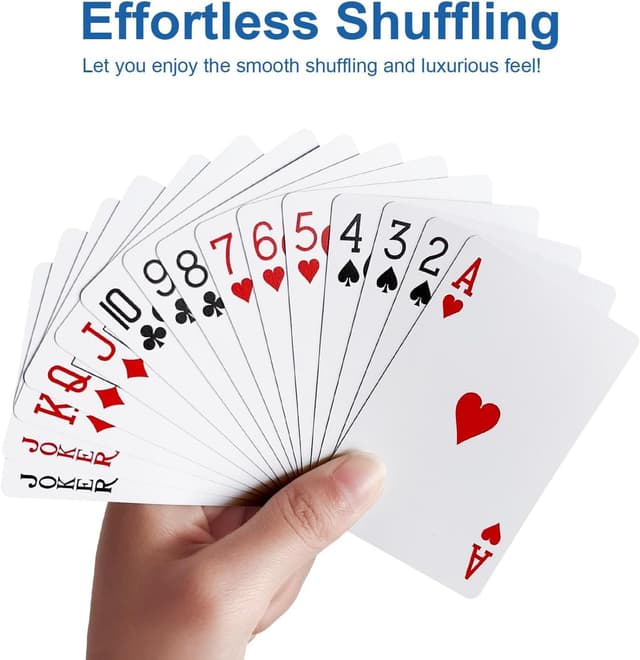 Thumbnail 6 de WUGAUWOR wasserfeste Spielkarten aus Kunststoff – 2 Decks rote Pokerkarten für Canasta, Texas, Go Fish & Blackjack