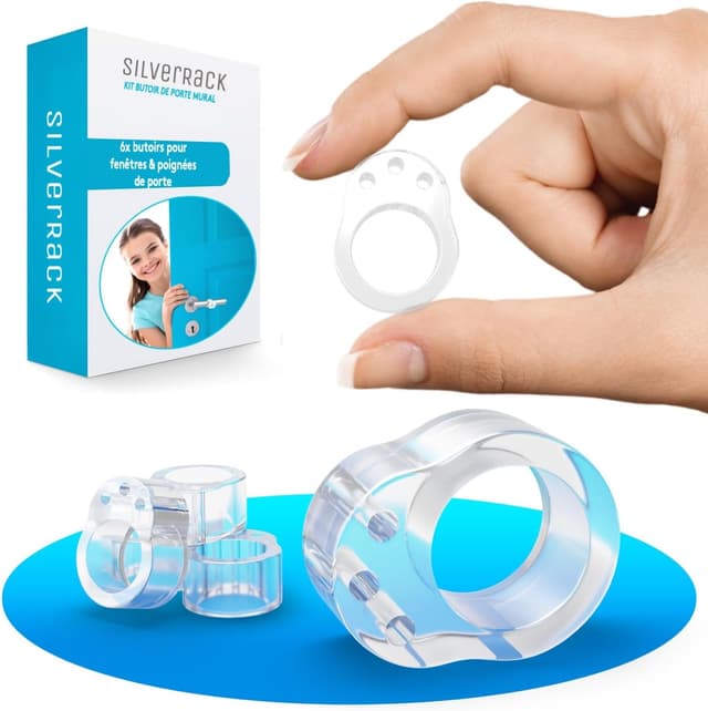 Imagen de SilverRack® Lot de 6 butoirs de porte transparents 🏠 en OfertitasTOP