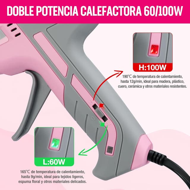 Detalle 2 de WORKPRO Psitola de Silicona Caliente 60/100W