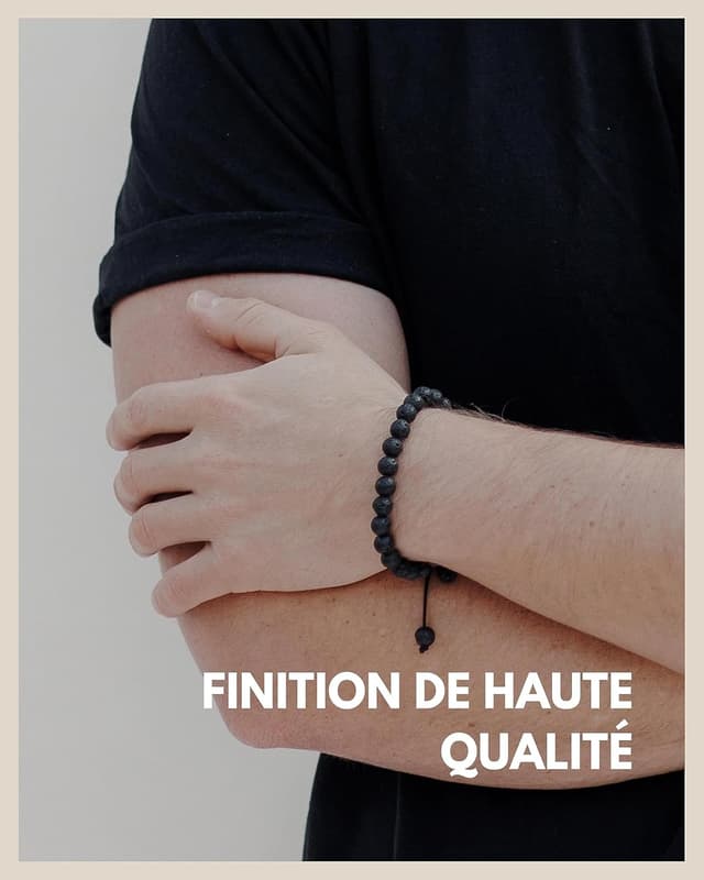 Detalle de GD GOOD.designs EST. 2015 Bracelet de perles de pierre naturelle (boules de chakra 8 mm) réglable