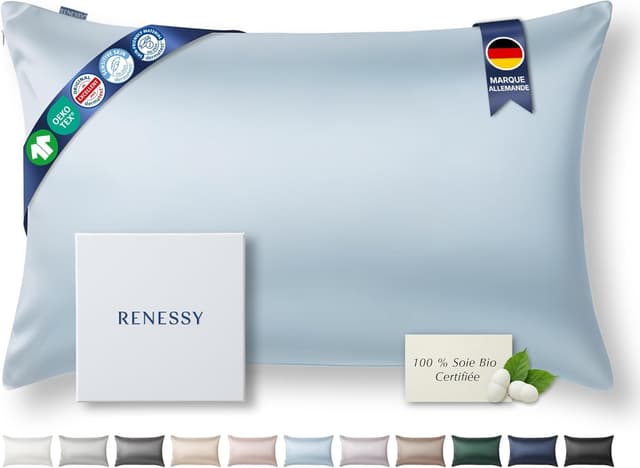 Imagen de RENESSY Taie d'oreiller Soie 22 Momme 50x70 cm en OfertitasTOP