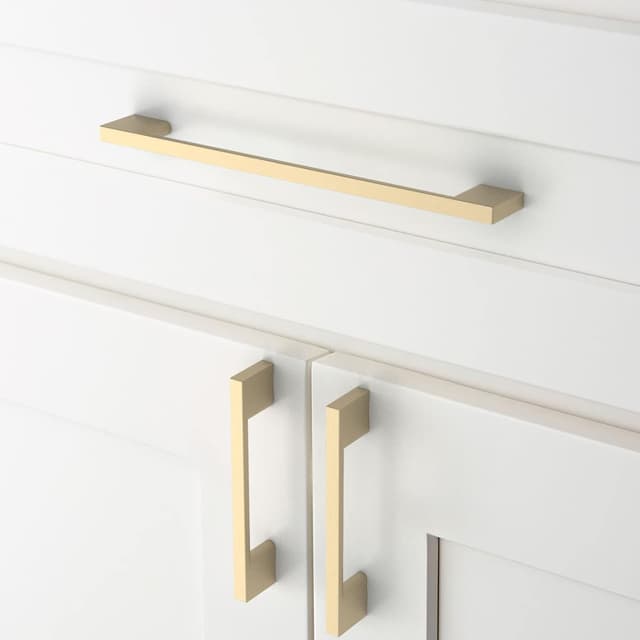 Detalle 2 de Amerdeco poignées de meuble laiton brossé 192 mm