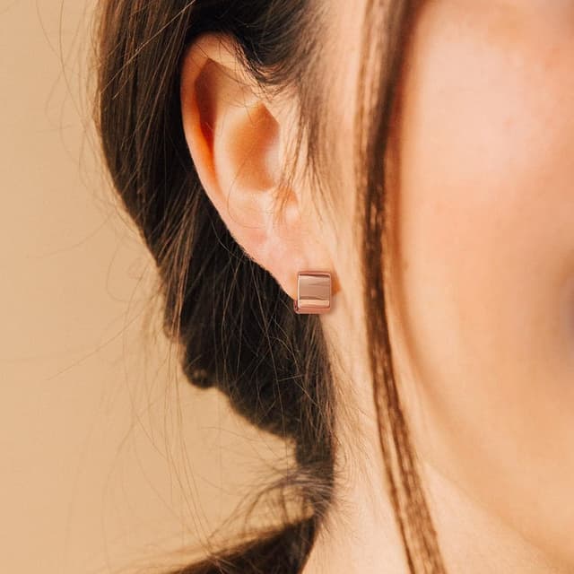 Thumbnail 2 de LILIE&WHITE Orecchini in Oro Rosa Quadrato