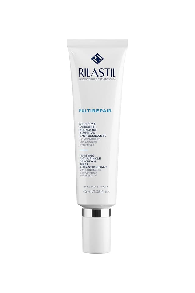 Detalle de Rilastil Multirepair Reparierende Gel-Creme mit Vitamin F – Anti-Falten-Gesichtspflege für normale bis Mischhaut (40 ml)