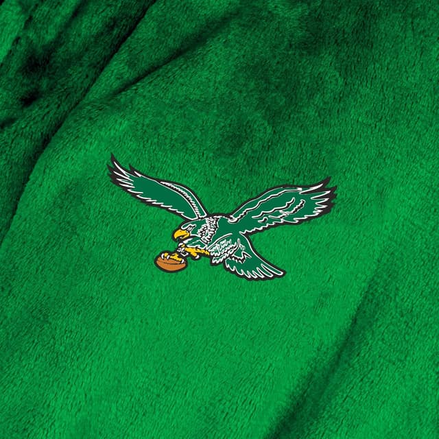 Detalle 2 de Northwest NFL Philadelphia Eagles Retro Adult Unisex Silk Touch Bathrobe (Large/X-Large) - Green