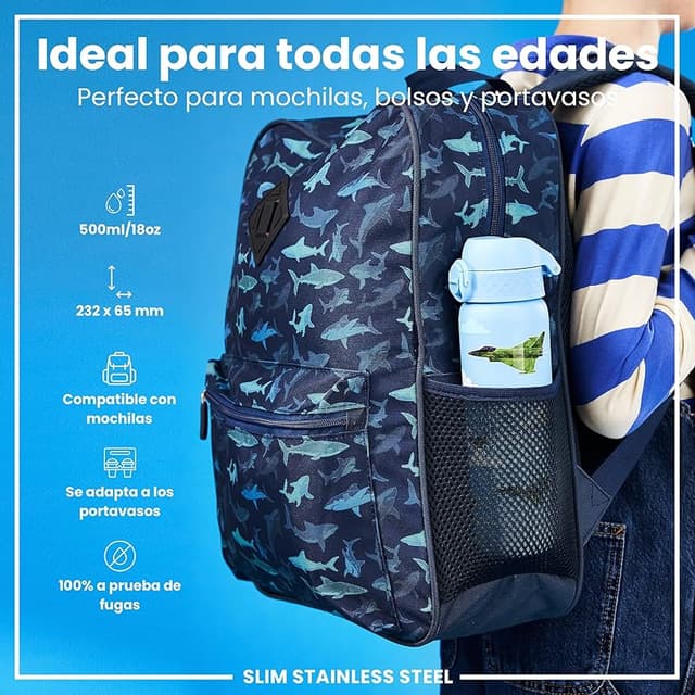 Detalle 2 de ion8 Botella Agua Inox 600 ml, sin aislamiento 💧