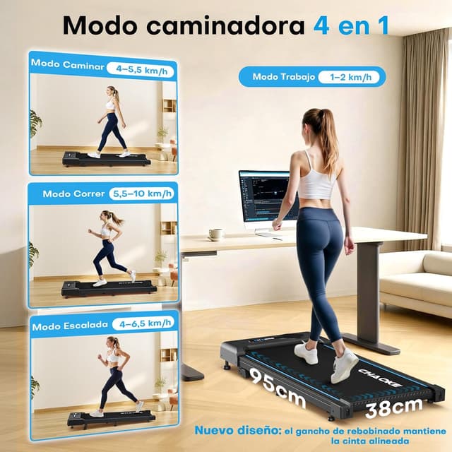 Detalle de CHAOKE Walking Pad 9% inclinación 10 km/h