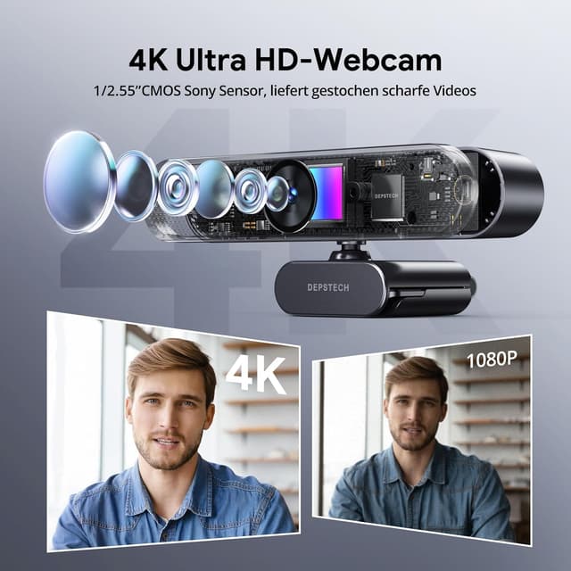 Detalle 2 de DEPSTECH DW50 Pro Webcam 4K