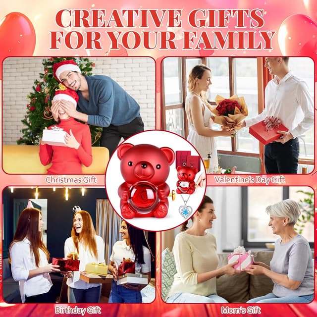 Thumbnail 6 de Aloskart Orsetto di Rosa Eterna con Collana