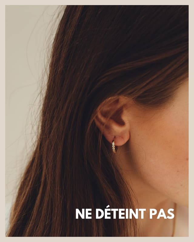 Detalle de Mini créoles en acier inoxydable 13,7 mm