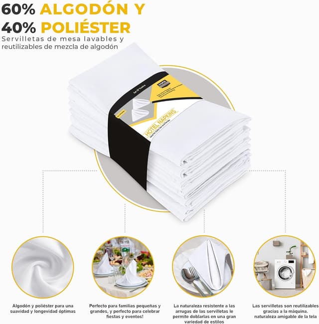 Detalle 2 de Utopia Kitchen Servilletas de Tela 46x46 cm