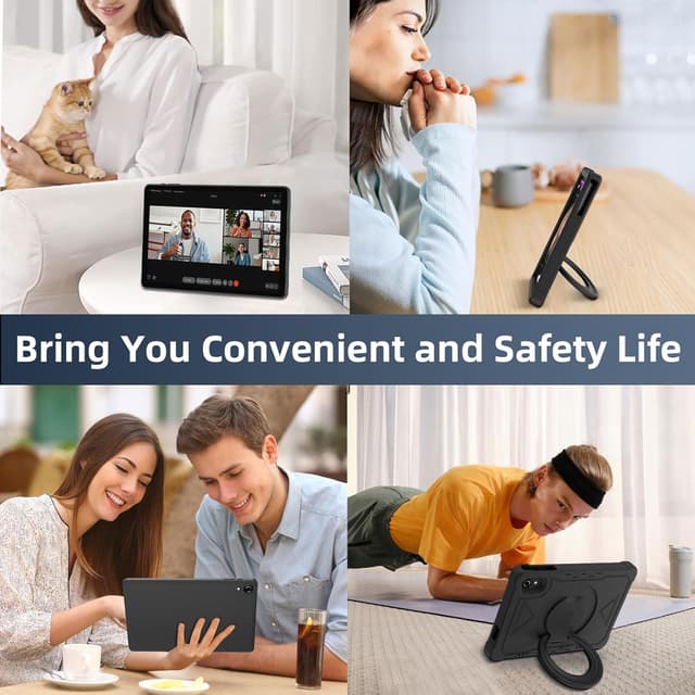 Thumbnail 6 de 10-Inch Android 14 Tablet (16GB RAM / 128GB Storage, 5G Wi‑Fi, GPS) with Dual Camera & Drop‑Proof EVA Case - Black