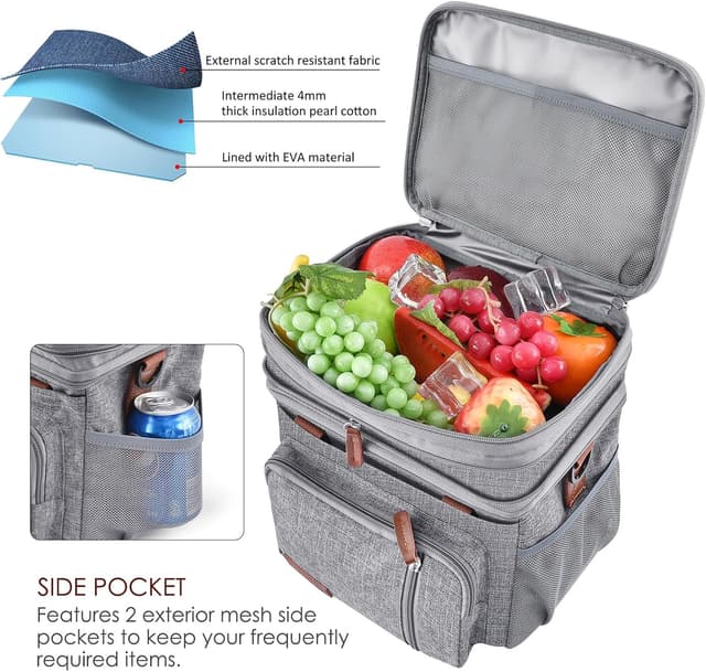 Detalle de MIYCOO Lunch Bag & Lunch Box 15L Grey