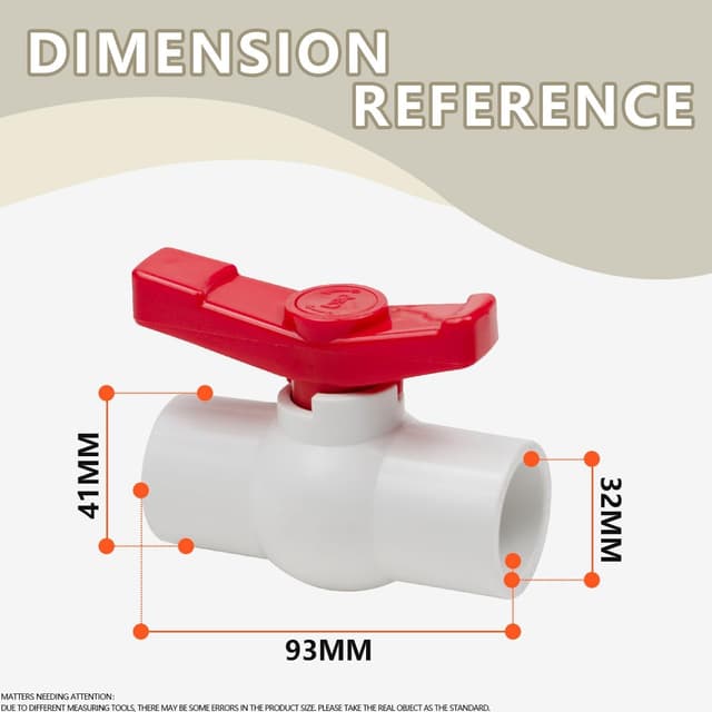 Detalle 2 de PVC Kugelhahn 32 mm, 6er-Set für Wasser