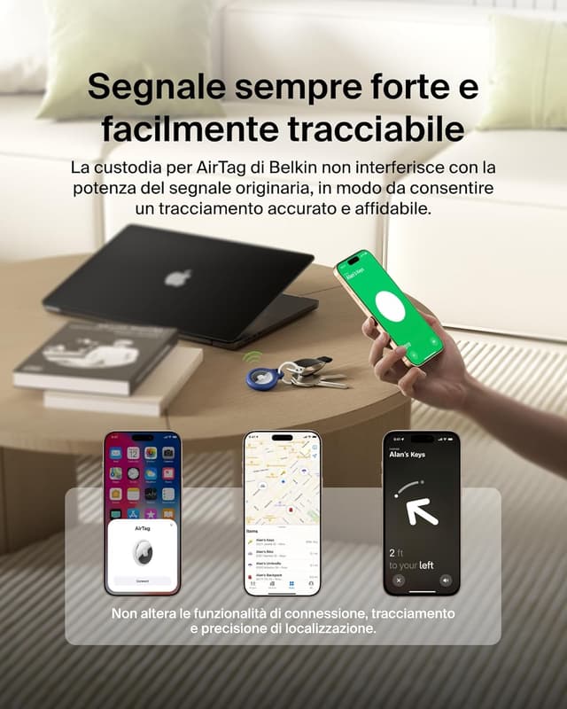 Detalle 2 de Belkin custodia AirTag blu con anello 1