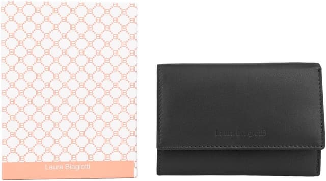 Detalle de Laura Biagiotti portafoglio donna in vera pelle con interno multicolore, spazioso e con scatola regalo