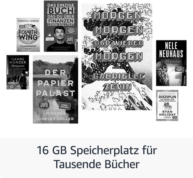 Detalle de Amazon Kindle (neueste Generation) – leicht & kompakt, blendfreier 6‑Zoll‑E‑Ink, 16 GB, mit Werbung – schwarz