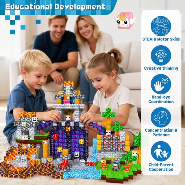 Thumbnail 3 de Pourbibi magnetic blocks 150 pcs for kids