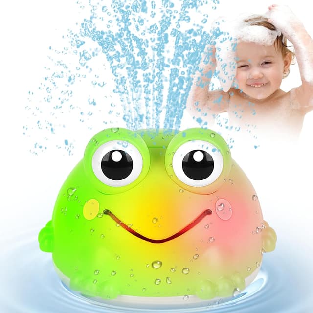 Detalle de Withosent Frosch-Spritzball als Badewannenspielzeug mit Licht und automatischem Wasserspray