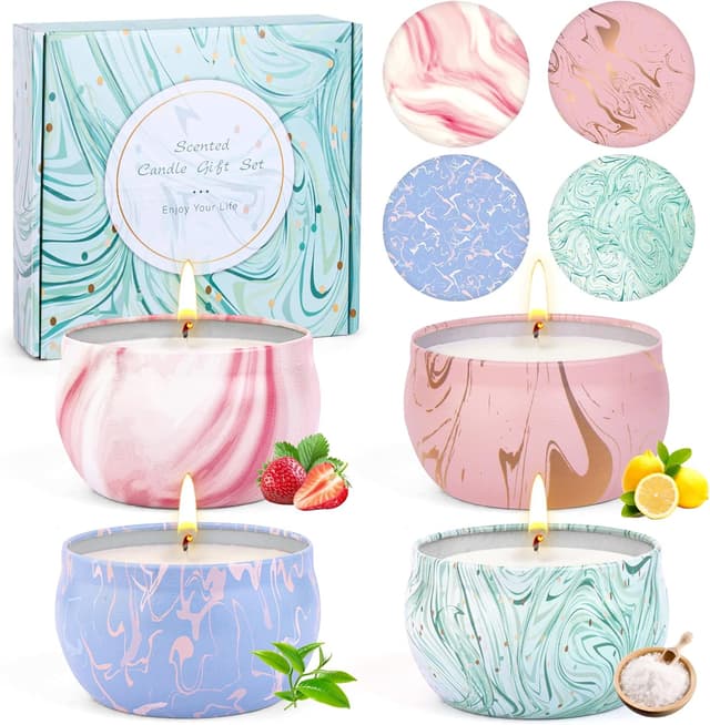 Imagen de Lot de 4 Grandes Bougies Parfumées 100–120 h en OfertitasTOP