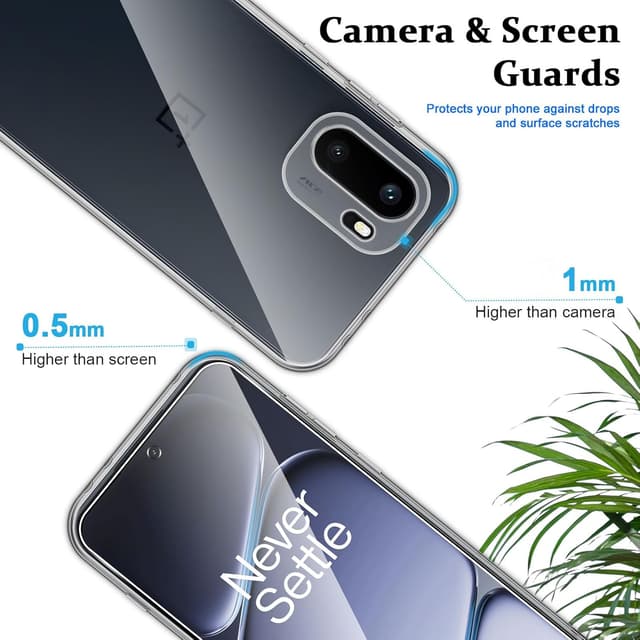 Detalle de Liilaa Hülle für OnePlus 15R 5G mit Panzerglas: Schutzfolie (2x), TPU-Case, kratz- & stoßfest, transparent