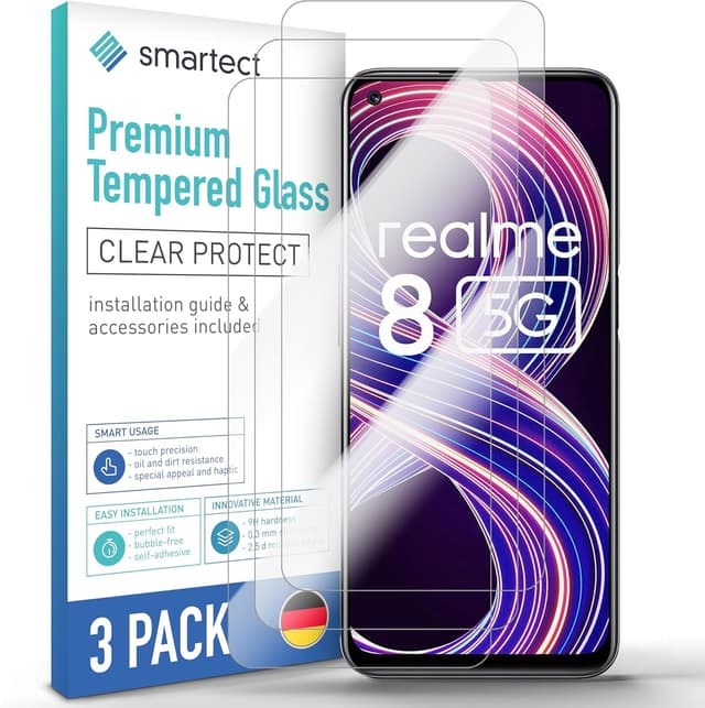 Detalle de smartect Verre Trempé 3 pièces Clear (dureté 9H) pour Realme 8 5G