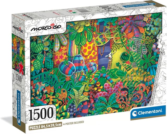 Detalle de Clementoni Puzzle 1500 pezzi Mordillo “The Painter” con poster incluso (31737) – 84,5×59,5 cm