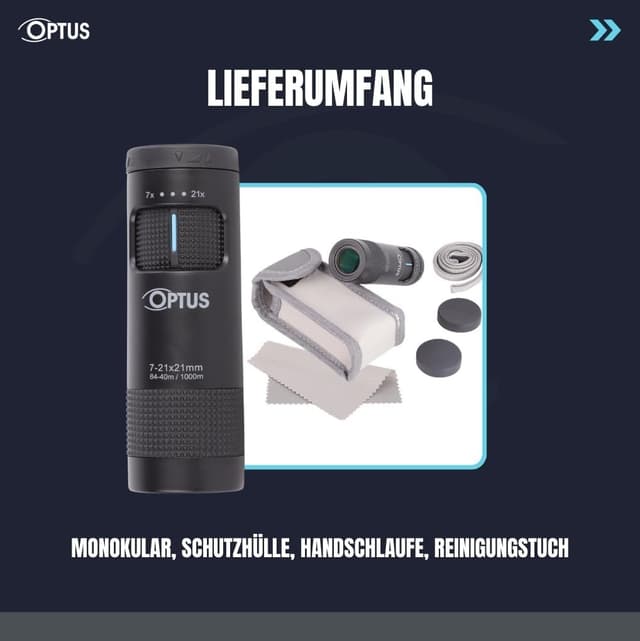 Detalle de Optus Zoom Monokular 7-21x21 inkl. Stativanschluss und Augenmuschel für Brillenträger