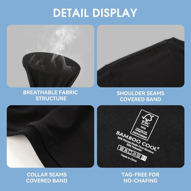 Thumbnail 4 de BAMBOO COOL Men's Undershirts 6-Pack