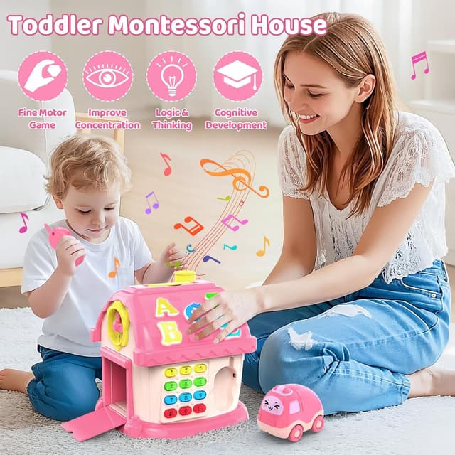 Detalle 2 de Fidecexv 12-in-1 Montessori Musical House toddler toy
